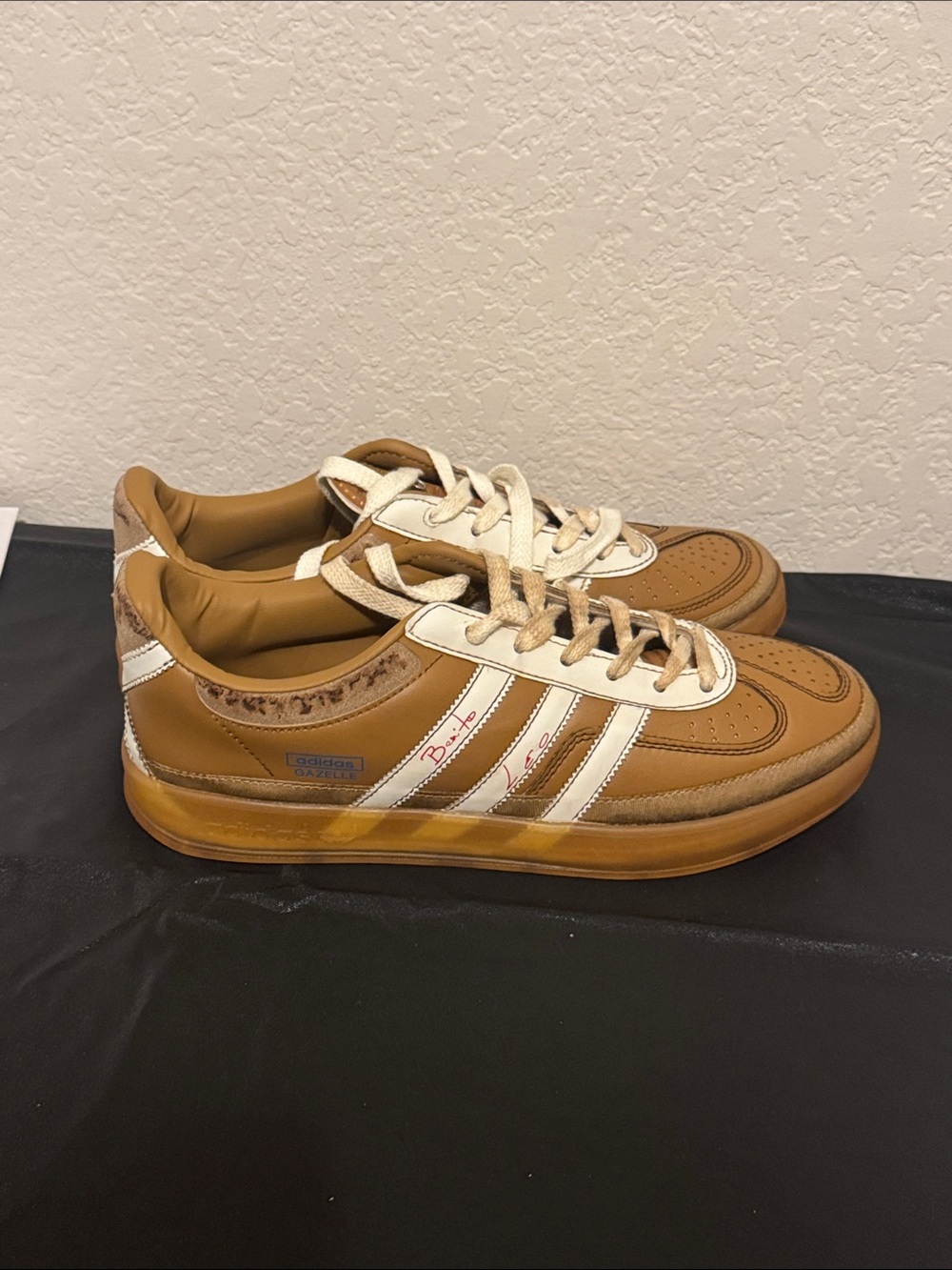 Bad bunny Messi adidas Tan & White Low-Top Sneakers
